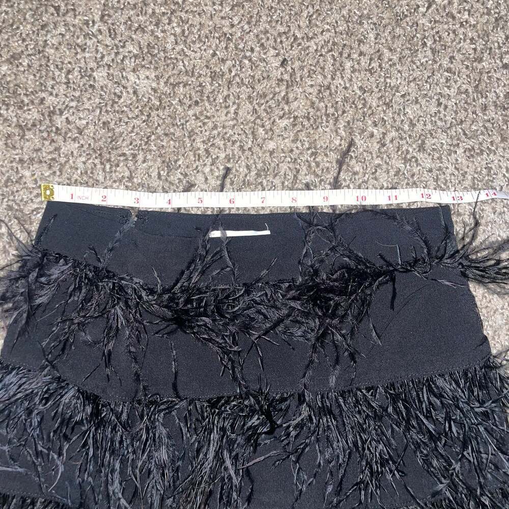 Gianni Bini Black Feather Mini Skirt - Picture 2 of 4